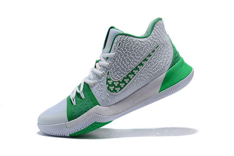Latest Nike Kyrie 3 Green White Men's 