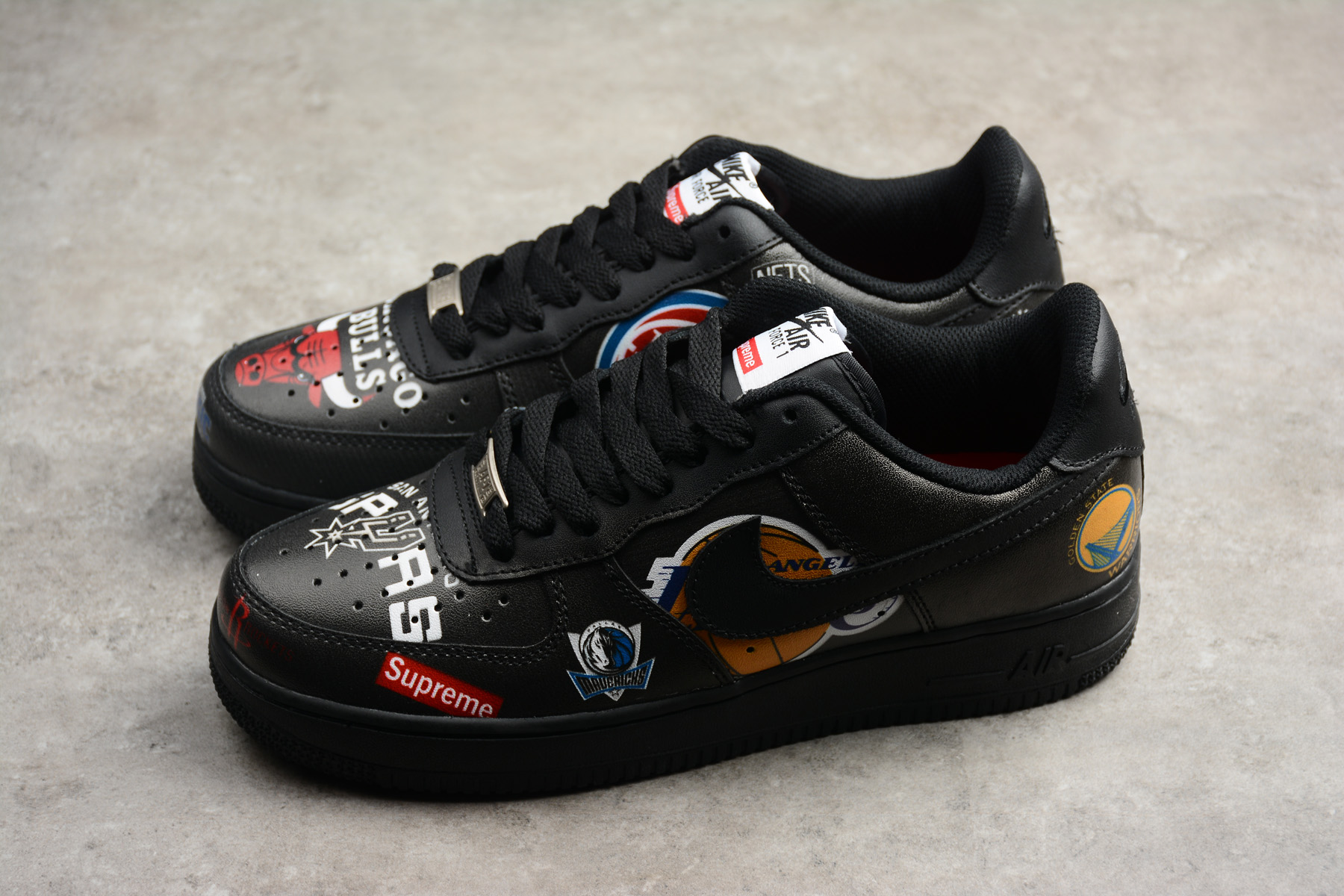 Supreme x Nike Air Force 1 Low NBA Black Men's and Women's Size For Sale