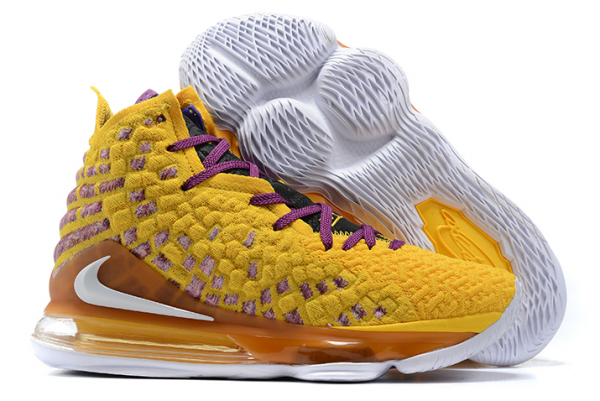 2020 Latest Nike LeBron 17 Yellow/Purple-Black Shoes For Sale-1