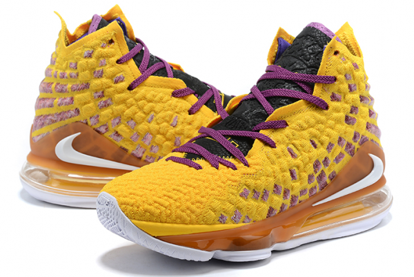 2020 Latest Nike LeBron 17 Yellow/Purple-Black Shoes For Sale-3