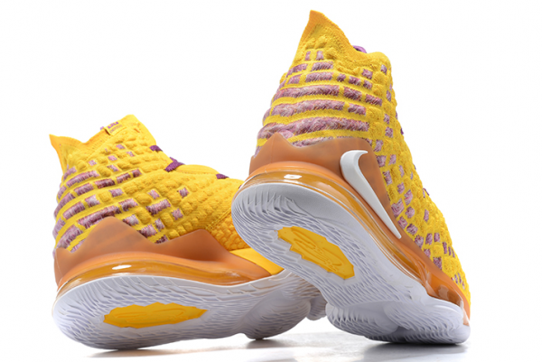 2020 Latest Nike LeBron 17 Yellow/Purple-Black Shoes For Sale-4