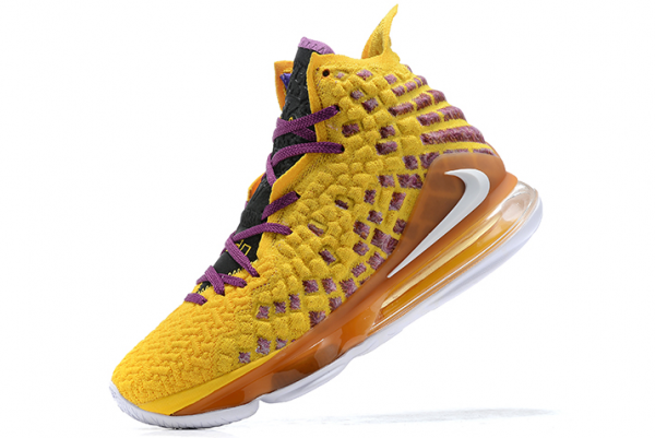 2020 Latest Nike LeBron 17 Yellow/Purple-Black Shoes For Sale