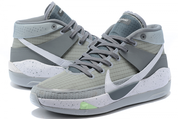 Nike KD 13 Cool Grey/Silver-White Basketball Shoes-3