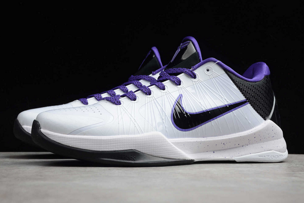 2020 New Nike Zoom Kobe 5 Inline White/Black-Vrsty Purple 386429-101-2