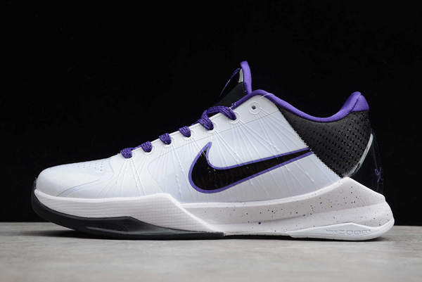 2020 New Nike Zoom Kobe 5 Inline White/Black-Vrsty Purple 386429-101