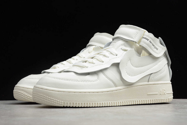 2020 Comme des Garçons x Nike Air Force 1 Mid “CDG” White Shoes-2