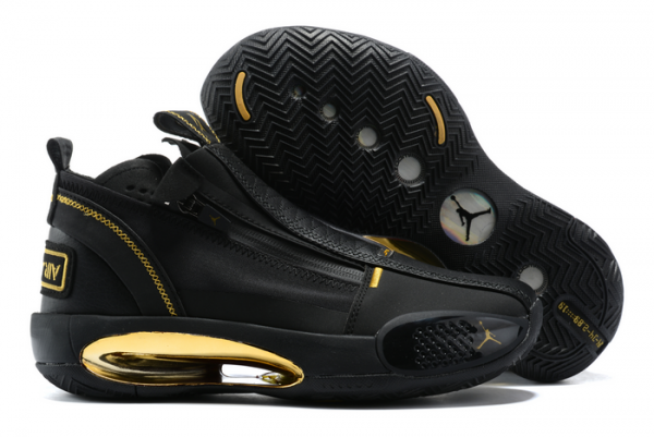 2020 Air Jordan 34 Black Gold Basketball Shoes On Sale-1
