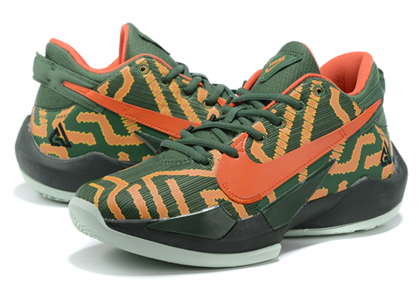 2020 Custom Nike Zoom Freak 2 Nike By You Army Green/Orange-Black On Sale-3