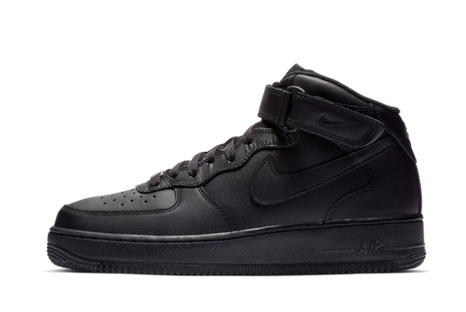 2021 New Nike Air Force 1 Mid ’07 Black/Black CW2289-001 For Sale